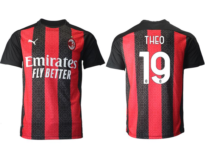 Men 2020-2021 club AC milan home aaa version #19 red Soccer Jerseys->ac milan jersey->Soccer Club Jersey